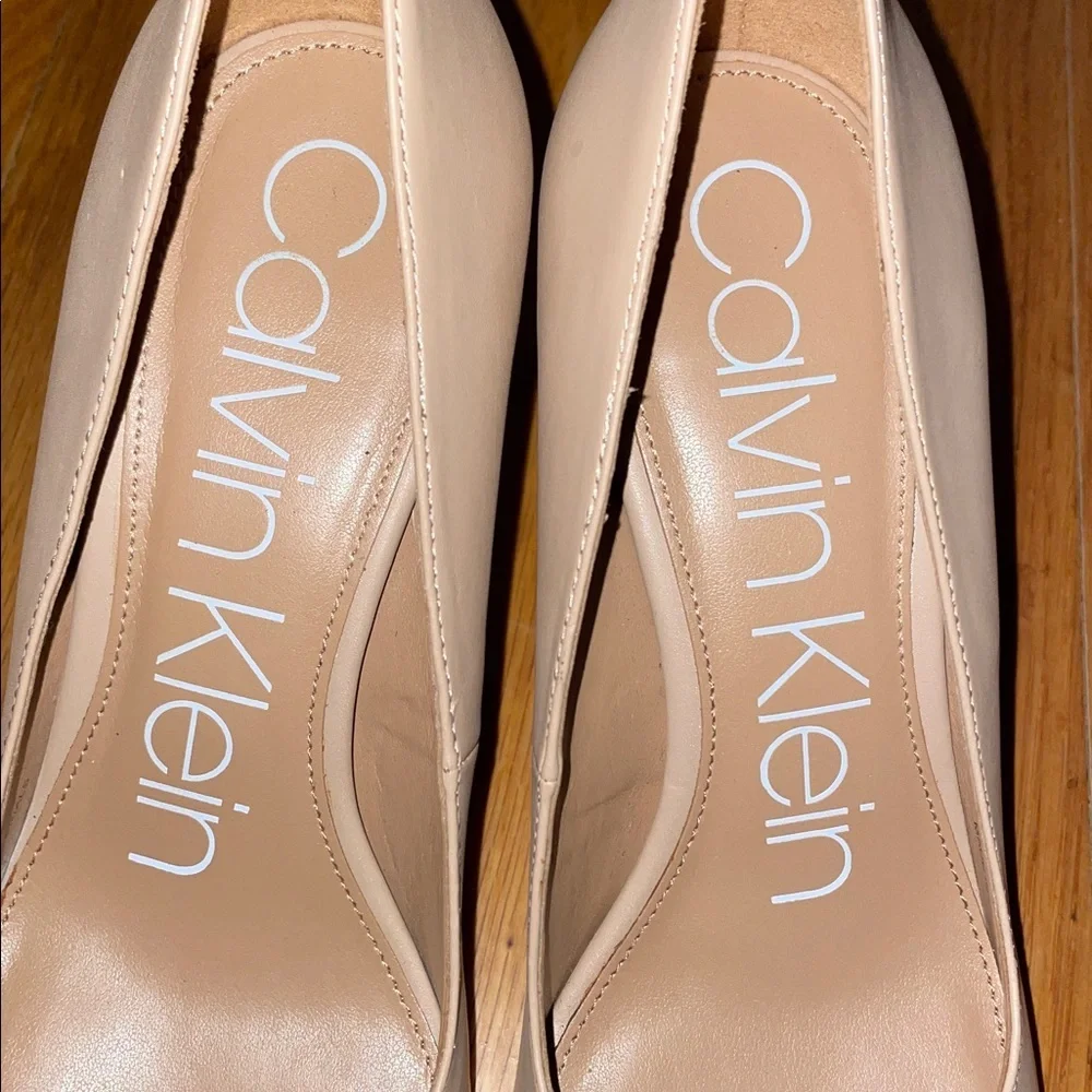 Anthropologie Calvin Klein Nude Heels. Gayle or Brady. ‎ Size 8.  Leather.